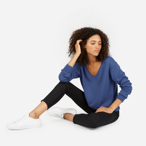 Everlane Sweaters - Everlane Cotton Crop V-Neck Sweater
